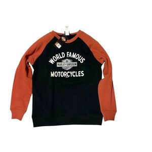 Harley-Davidson Black and Orange Youth Sweater NWT
